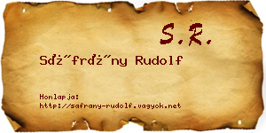 Sáfrány Rudolf névjegykártya