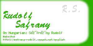 rudolf safrany business card